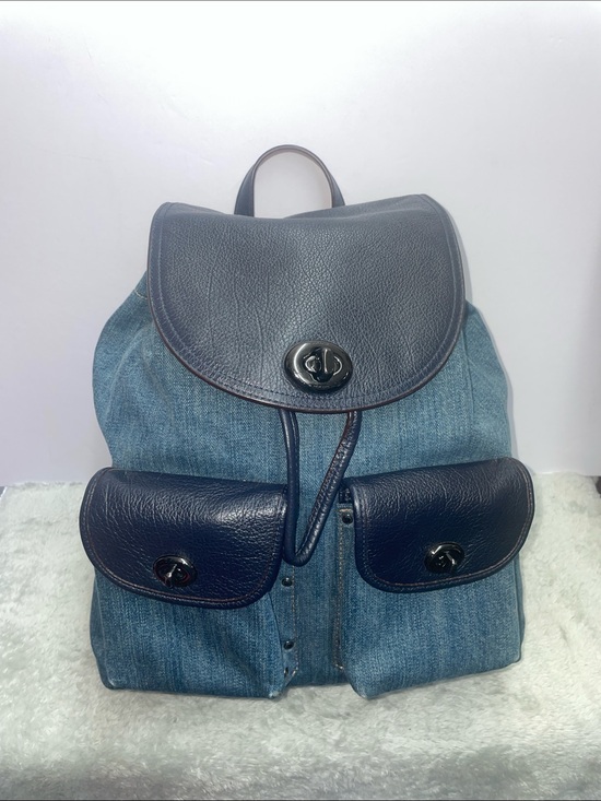 Coach Handbags - Coach Denim Turnlock Rucksack